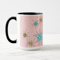 Taza atómica icónica rosada de Starbursts