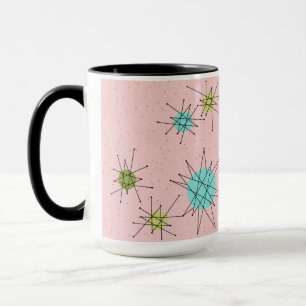 Taza atómica icónica rosada de Starbursts