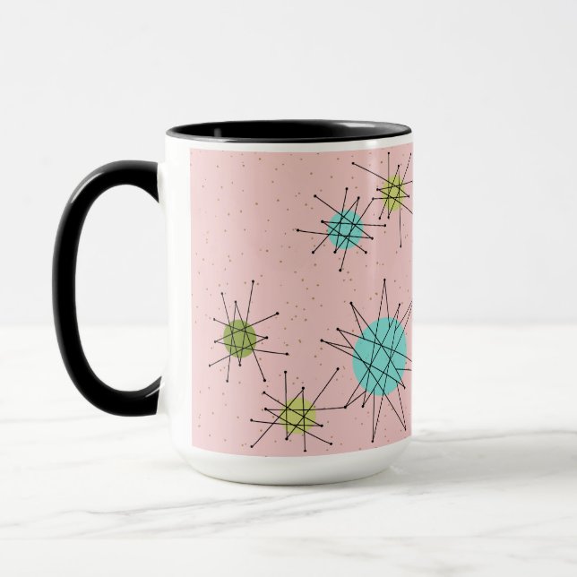 Taza atómica icónica rosada de Starbursts (Izquierda)