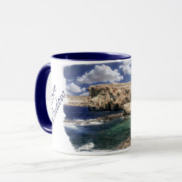 Taza Atracción De La Ventana De Azure En La Isla De Goz