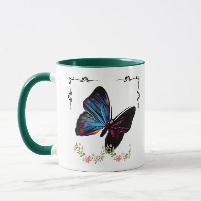 Taza atractiva mariposa (Izquierda)
