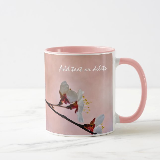 Taza Atractivas flores de ápricot japonesas (Derecha)