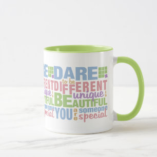 Taza Atrévete a ser mugre diferente - elige estilo y co