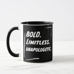 Taza Atrevido y sin límites  negro y blanco sin disculp