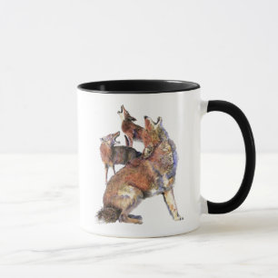 Taza Aturamiento acuático Coyotes Arte de naturaleza an