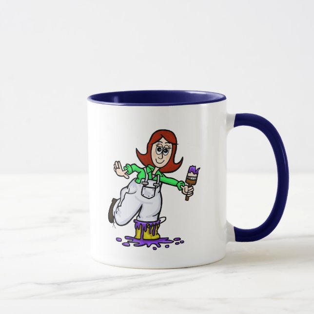 Taza Auburn Mujer Pintora Nombre Mug (Derecha)