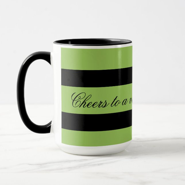 Taza Audaz franja verde café Mug (Izquierda)