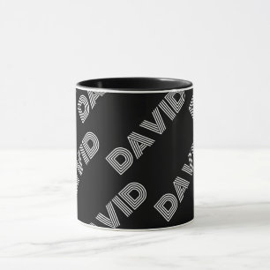 Taza Audaz Retro-moderno Nombre o patrón de palabra