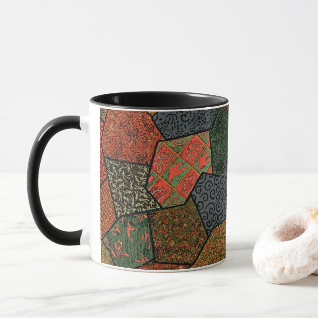 Taza Audsley Vintage Japonés Patchwork  (Con donut)
