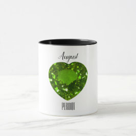 Taza August Birthstone Peridot Gemstone Art