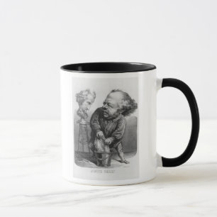 Taza Auguste Preault (1809-79), caricatura de 'Le Bou