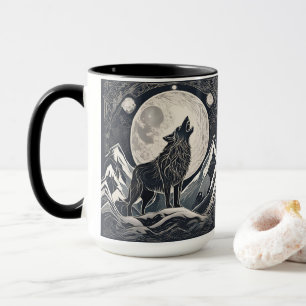Taza Aúl de lobo nocturno - Estética de la luz de la lu