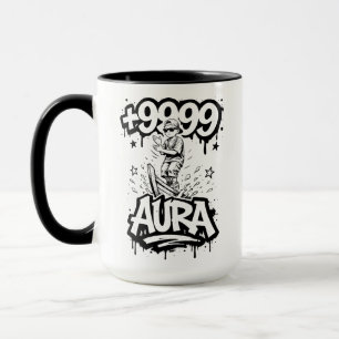Taza Aura Farming Plus 9999 Meme del Niño en Barco