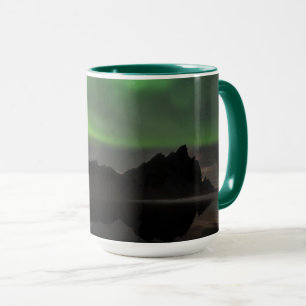 Taza Aurora Boreal Playa Vestrahorn Hofn, Islandia