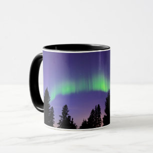 Taza Aurora boreal y árboles Manitoba, Canadá