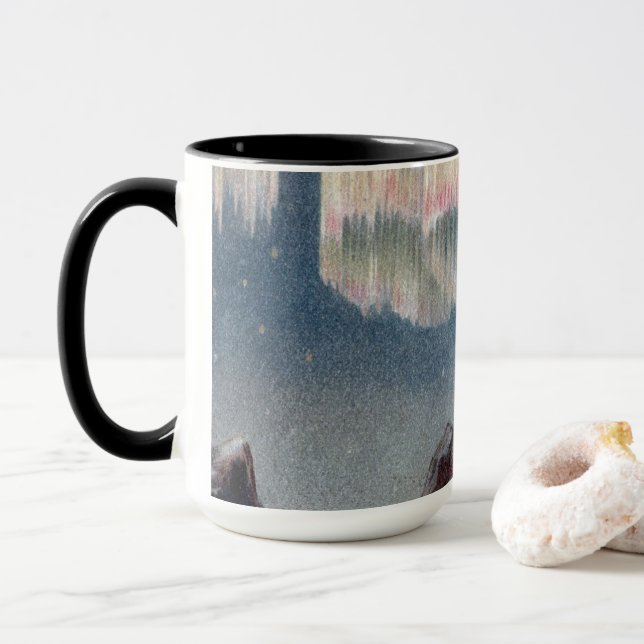 Taza Aurora Borealis Luces del Norte Destino (Con donut)