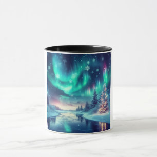 Taza aurora borealis/Navidades/invierno