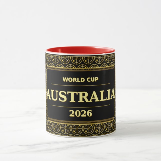 Taza Australia Football Fan 2026 Black Gold Luxury (Centro)