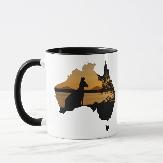 Taza Australia Kangaroo en Sunset Black White Gold (Izquierda)