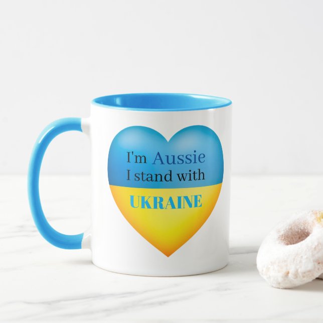 Taza Australiano Amarillo Azul estoy de acuerdo con Ucr (Con donut)