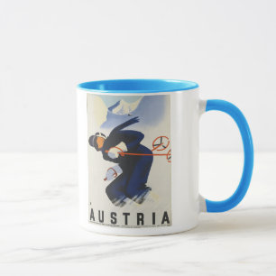 Taza Austria - poster austríaco del viaje del vintage