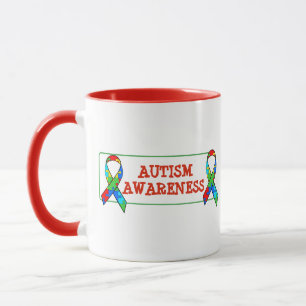 Taza Autism Awareness Ribbon Puzzle Pizzs Mug