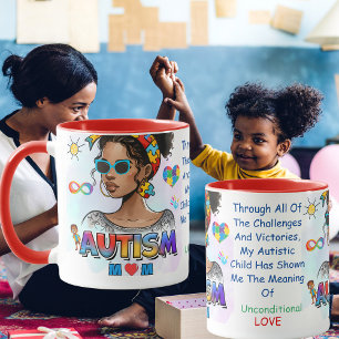 Taza Autism Mom" Empowerment Personalizable Mug