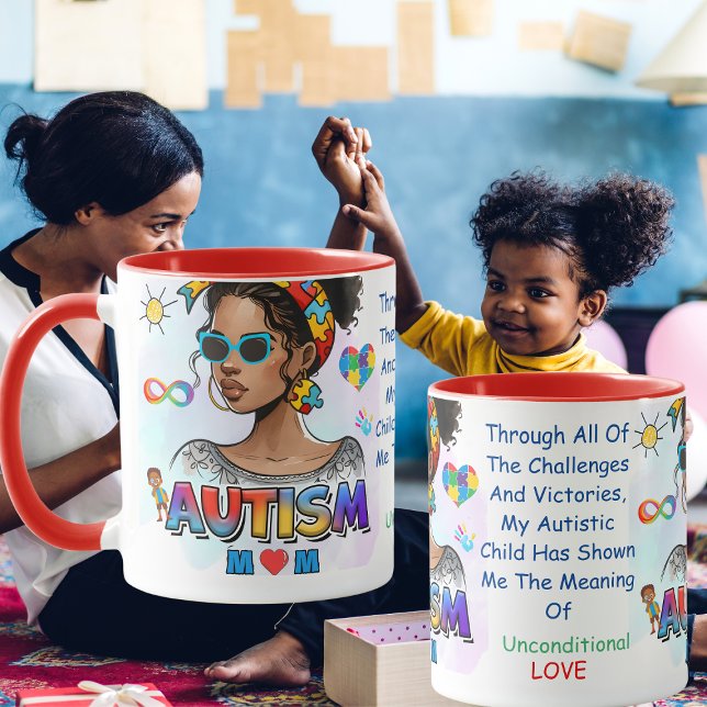 Taza Autism Mom" Empowerment Personalizable Mug ( Celebrating Every Victory" Embrace the power of love and advocacy with our "Autism Mom" mug)