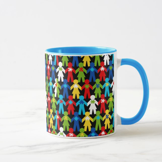 Taza Autism Spectrum Awareness Puzzle Coffee Cup Mug (Derecha)