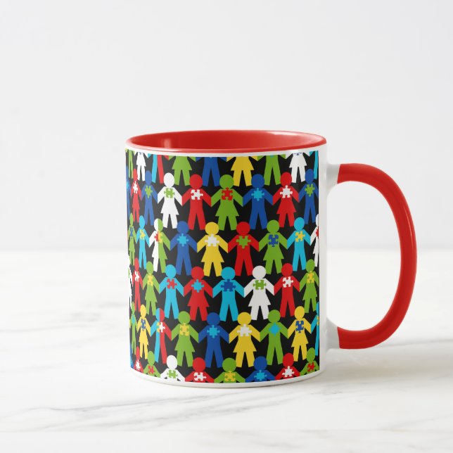 Taza Autism Spectrum Awareness Puzzle Coffee Cup Mug (Derecha)