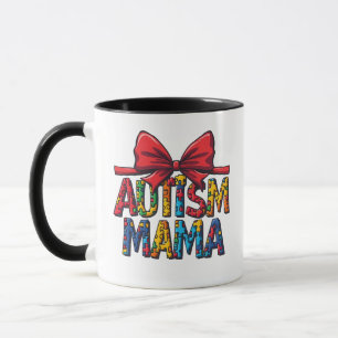Taza Autismo Mama Bow Coquette Mom Autism Awareness