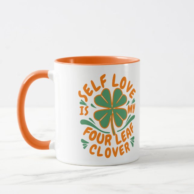 Taza Auto Amor Cuatro Leaf Clover Motivador (Izquierda)
