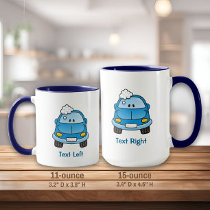 Taza Auto azul con burbujas