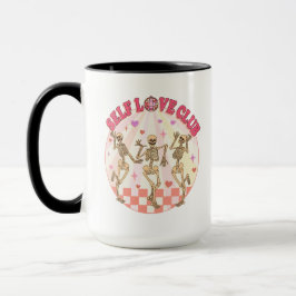 Taza Autoamor Club Valentine Dancing Skeleton Retro