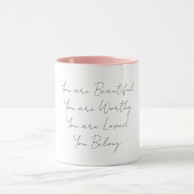 Taza Autocuidado y abrazo para reflexión matutina (Centro)