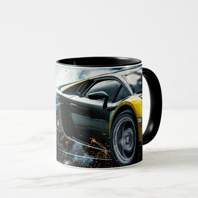 Taza Automóvil deportivo Black Sleek Drifing (Anverso derecho)