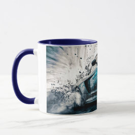 Taza Automóvil deportivo Blue Sleek Drifting