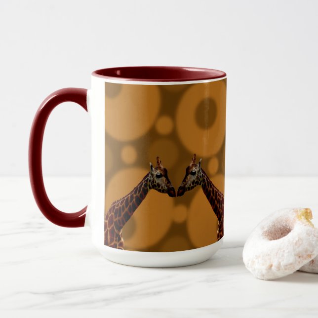 Taza Autoreflexión de la jirafa, (Con donut)