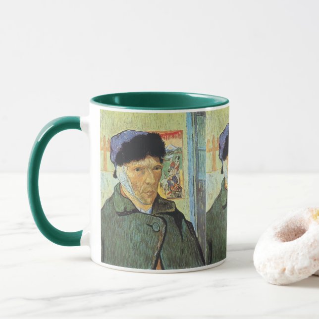 Taza Autorretrato, oreja amarrada de Vincent van Gogh (Con donut)