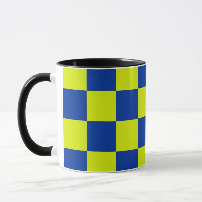 Taza autos de la policía europea colores cuadrados pata (Izquierda)