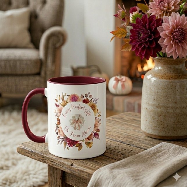 Taza Autumn Dahlia Wreath Scripture Pumpkin (Subido por el creador)