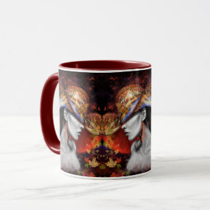 Taza Autumn Lady Mug - Pintura de arte