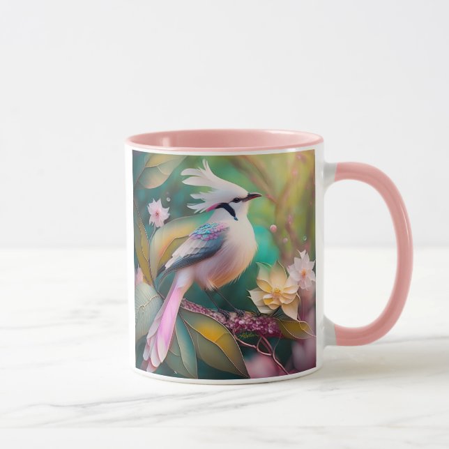 Taza Ave de Rubor con cresta blanca Jay Fantasy (Derecha)
