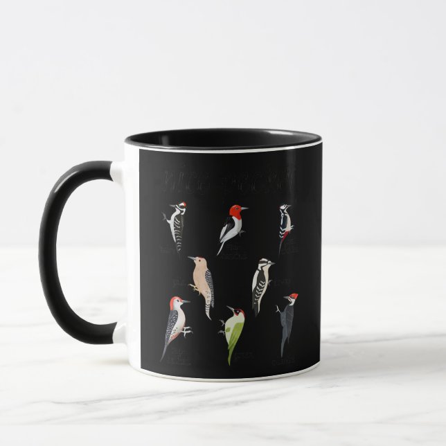 Taza Ave de Woodpecker divertida mirando a Nice Pecker (Izquierda)