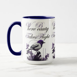 Taza Ave en flor | Armonía morada y gris