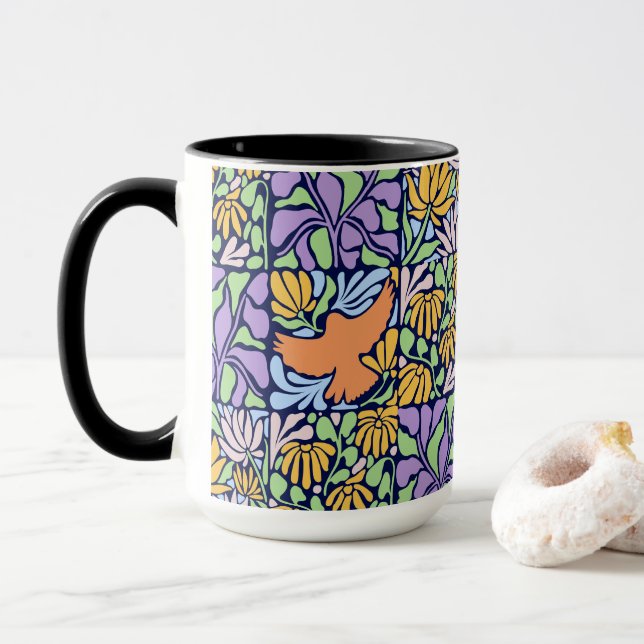 Taza Ave En La Mug Botánica (Con donut)