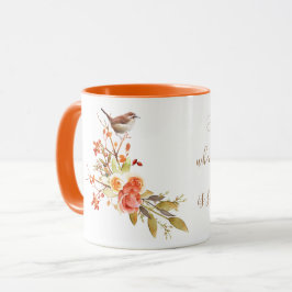 Taza Ave en una rama de Rosas