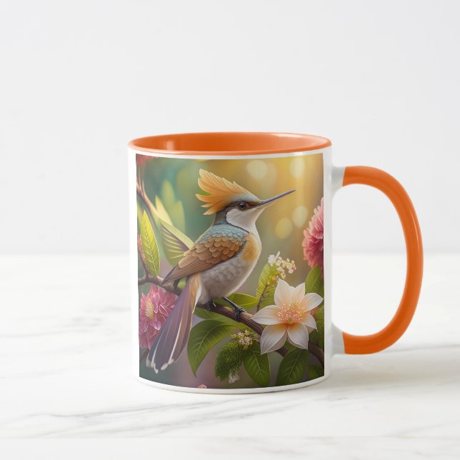Taza Ave Fantasy de Honeyeater con cresta dorada (Derecha)