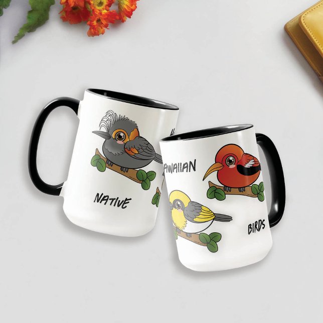 Taza Ave nativa hawaiana (Native Hawaiian Birds mug by Mara Branco)