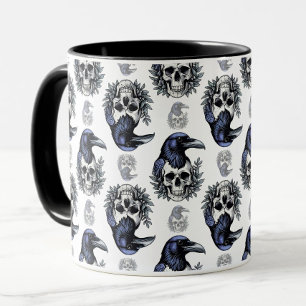 Taza Ave negra en el diseño del patrón de Gótico de crá